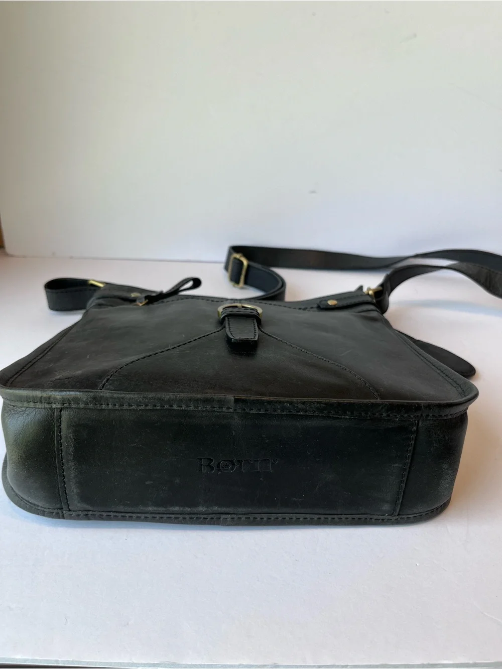 Born Black Leather Crossbody Boho Bag